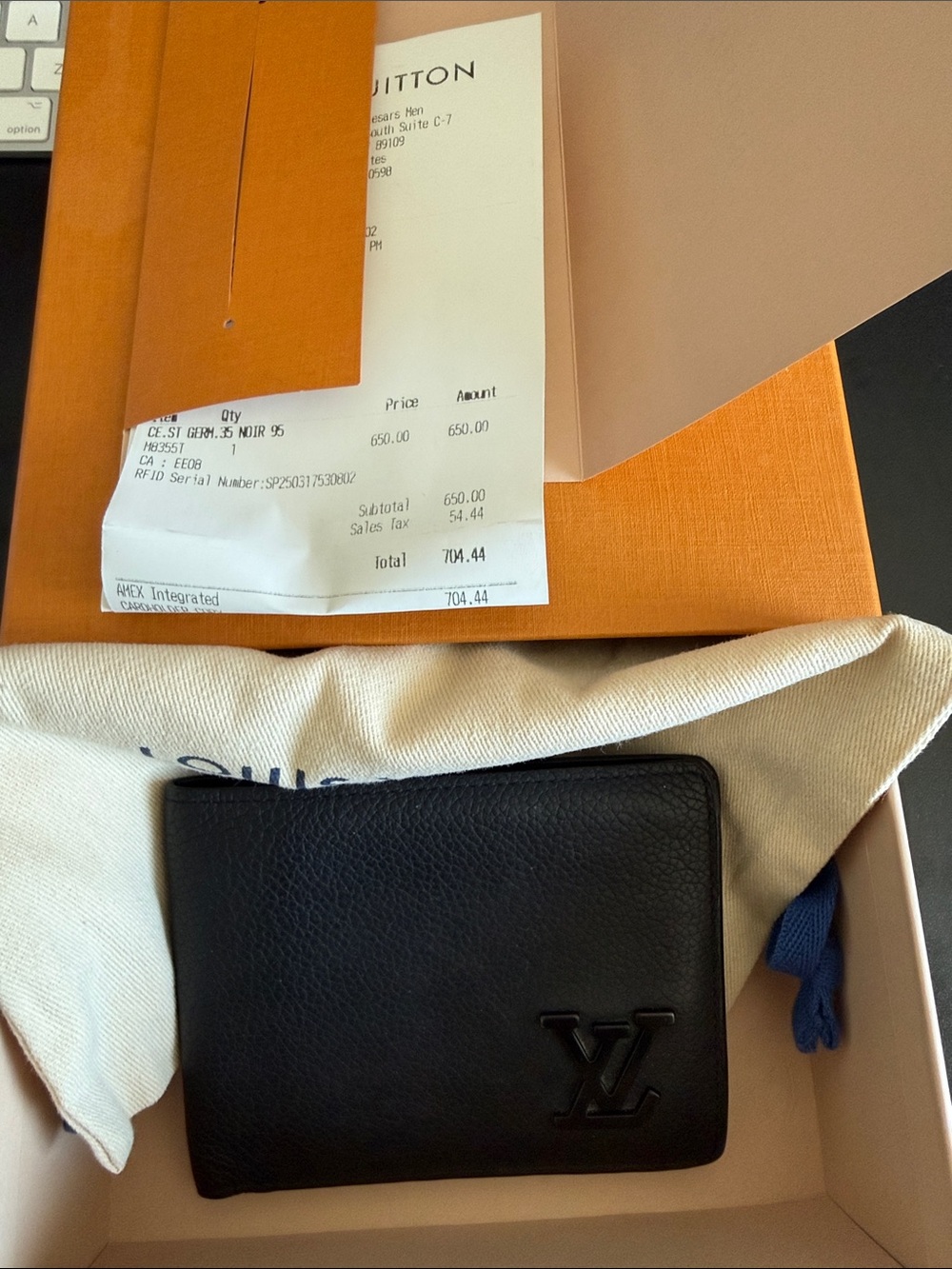 Louis Vuitton Black Embossed LV Bi-Fold Wallet